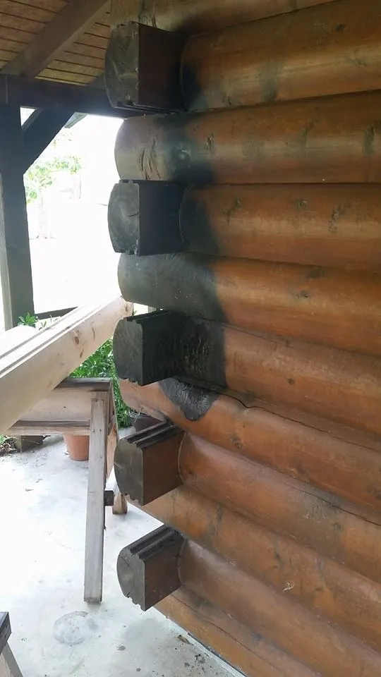 Blended log home repair