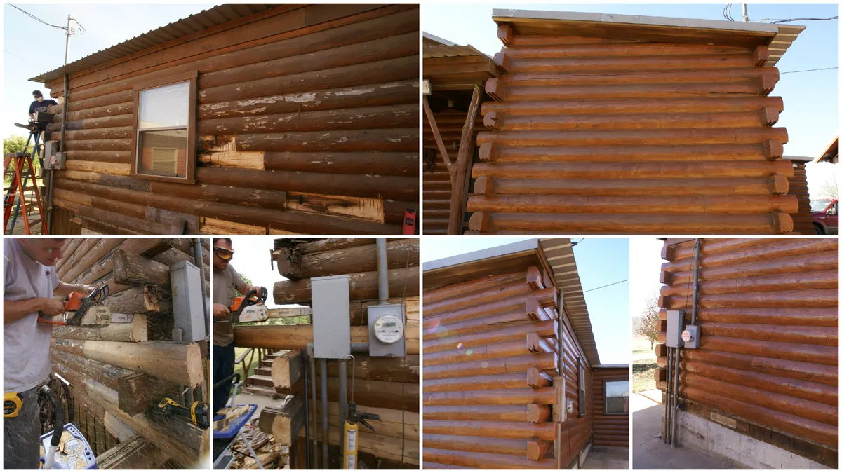 Blended log home repair