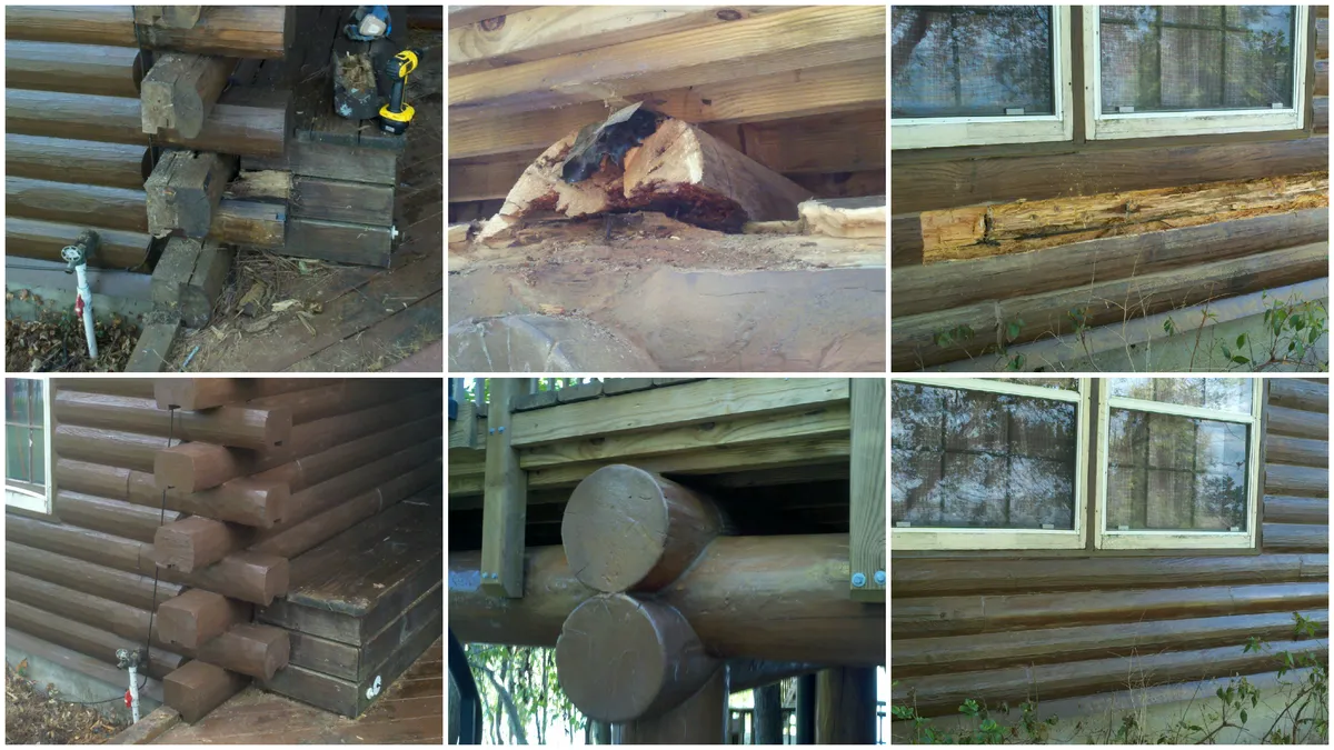 Blended log home repair