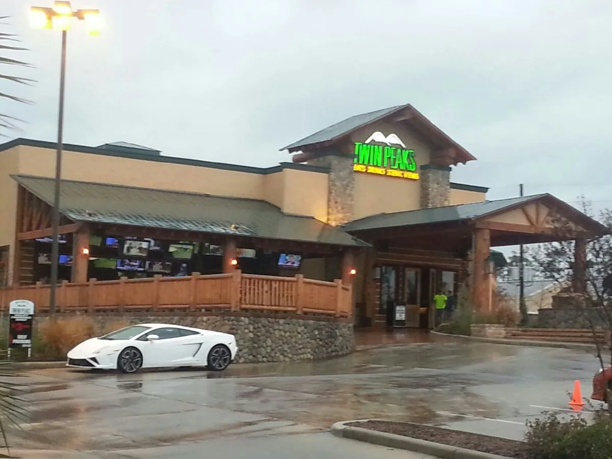 Commercial timber truss and log work at a Twin Peaks restaurant